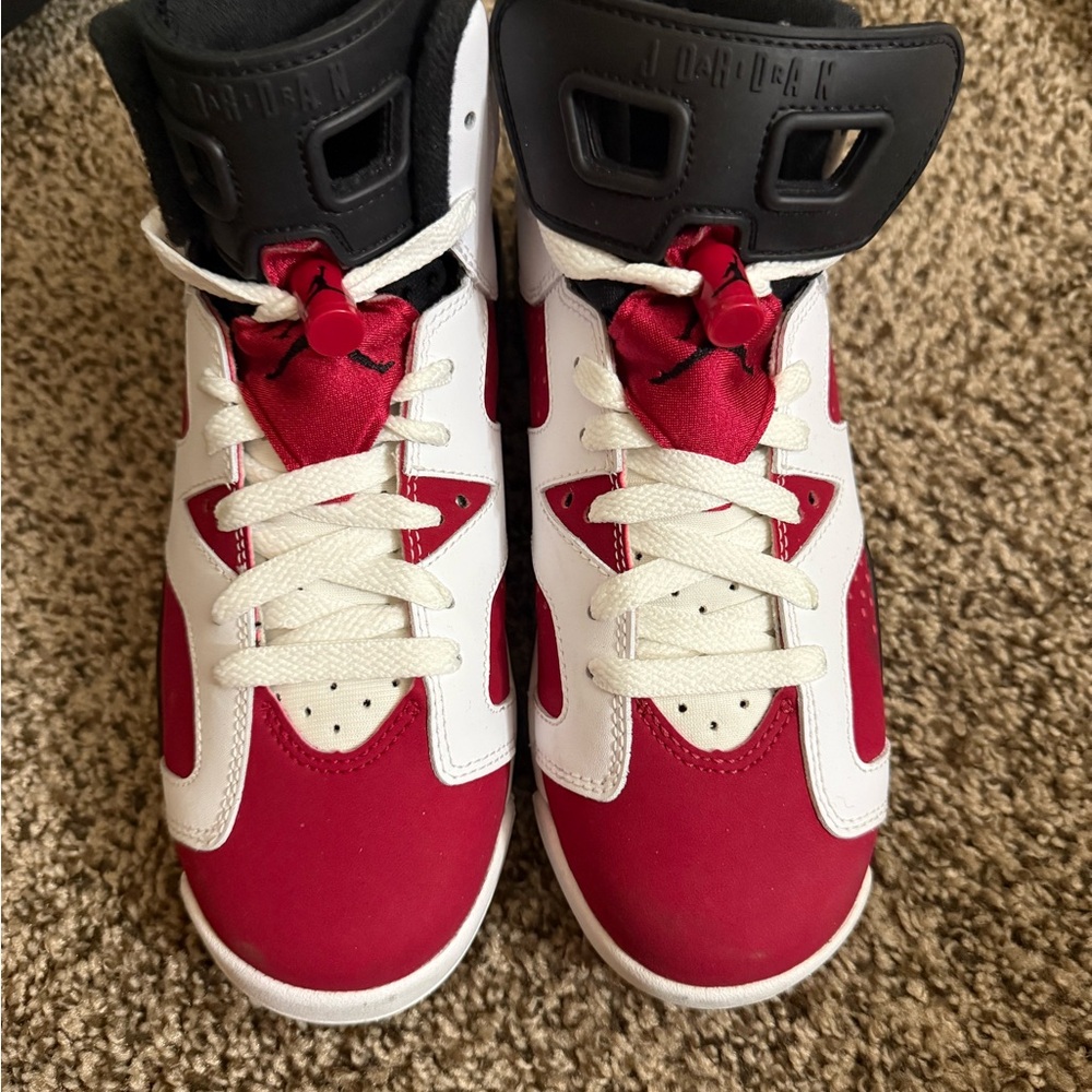 Jordan Red and White High-Top Sneakers